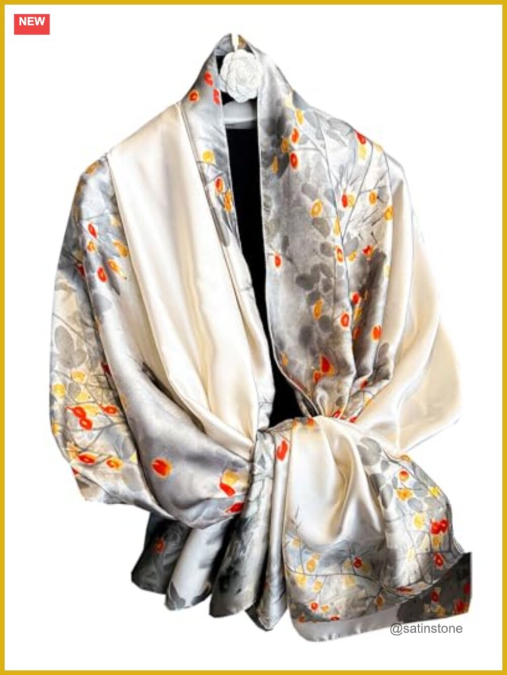 Long Silky Dress Scarf Shawl Wrap for Women Lightweight Polyester Satin Evening